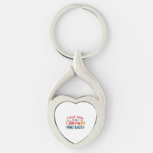 I Love You To The Moon And Back Romantic Lettering Key Ring