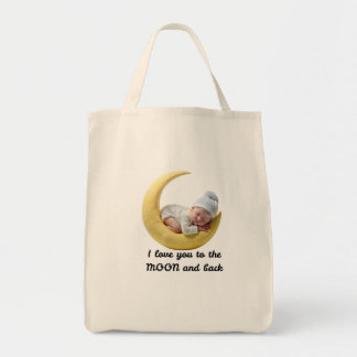 I Love You to the Moon and Back Shirt – Baby Moon Tote Bag