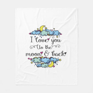 I Love You To The Moon And Back Soft Elegant Aesth Fleece Blanket