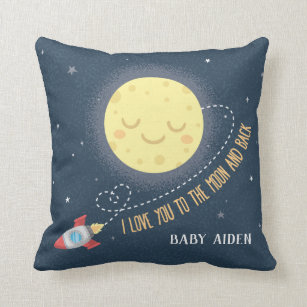 I Love You to the Moon and Back Space Baby Nursery Cushion