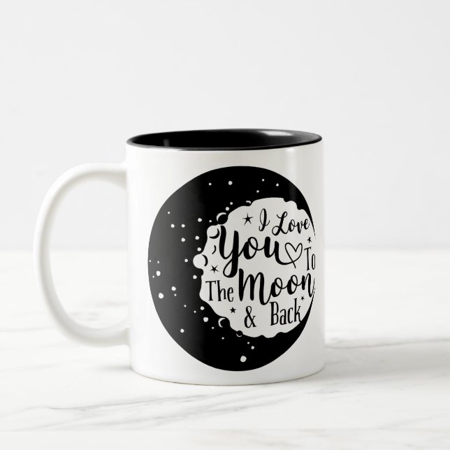 I love you to the moon and back Two-Tone coffee mug (Left)