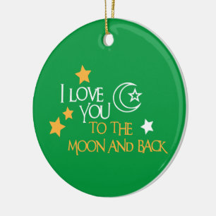 I Love You TO THE MOON AND BACK Unique Gift Friend Ceramic Tree Decoration