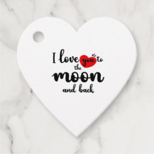 I Love You To The Moon And Back Valentines Day Cou Favour Tags