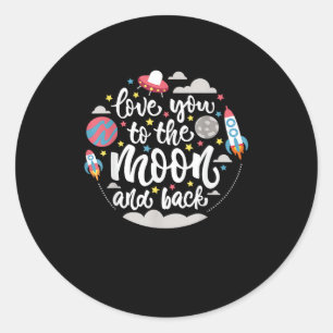 I Love You To The Moon And Back Valentines Day Des Classic Round Sticker