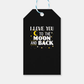 I Love You To The Moon And Back Vintage Stars Gold Gift Tags