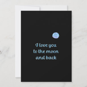 I Love You To The Moon And Back Watercolor Silver  Holiday Card