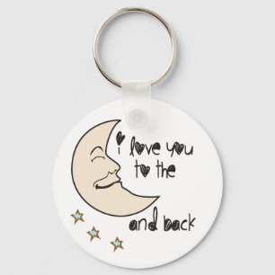 I love you to the moon and back whimsical key ring