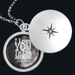 I Love You To The Moon And Back with Your Name Locket Necklace<br><div class="desc">I Love You To The Moon And Back with Your Name Necklace. Image of the moon and romantic fully customisable text "I love you to the moon and back" and your personal name necklace. This beautiful moon necklace is fully customisable, add your name, text(s) and images! A very special personalised...</div>