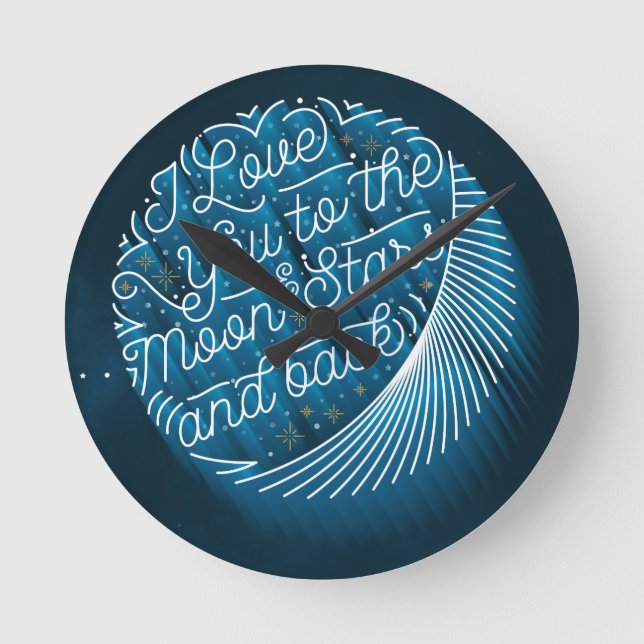 I Love You to the Moon and Stars Wall Clock (Front)