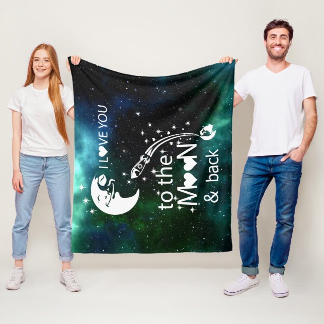I Love You To The Moon & Back Fleece Blanket (In Situ)