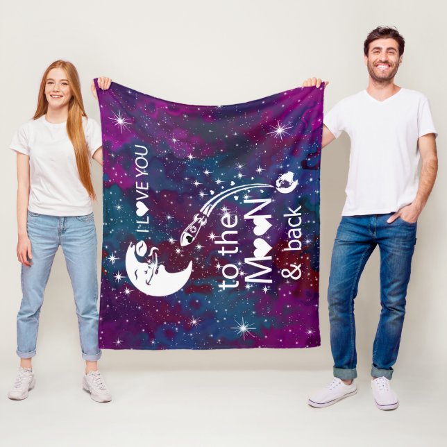 I Love You To The Moon & Back Fleece Blanket (In Situ)