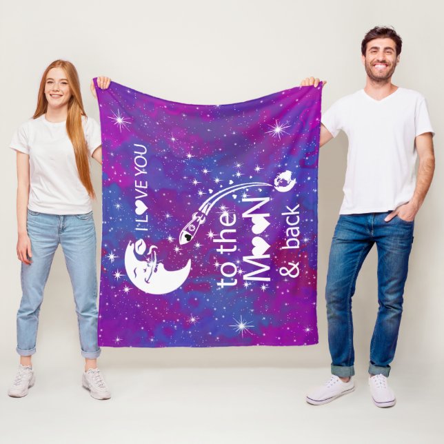 I Love You To The Moon & Back Fleece Blanket (In Situ)