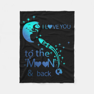 I love you to the moon & back fleece blanket