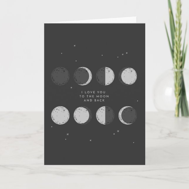 I Love You To The Moon & Back Greeting Card (Front)
