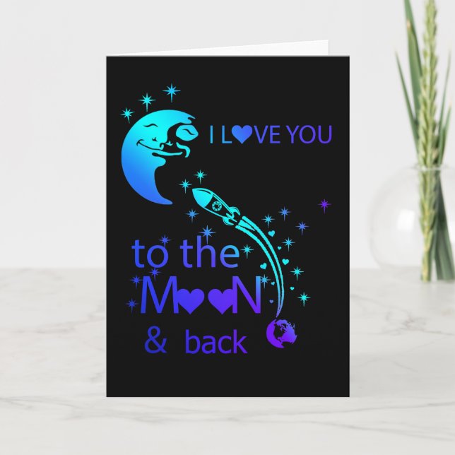 I love you to the moon & back holiday card (Front)