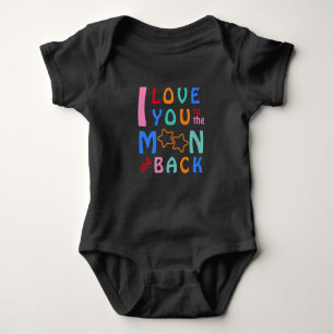 I Love You to the Moon & Back-my little star black Baby Bodysuit
