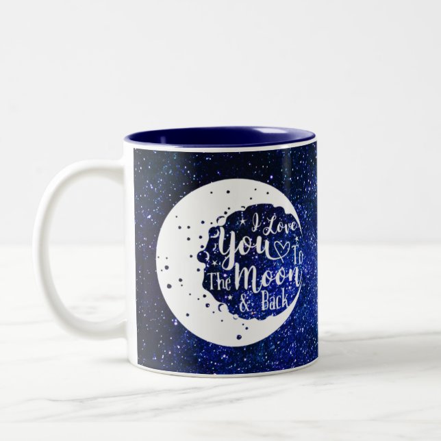 I love you to the moon & back - Universe Two-Tone Coffee Mug (Left)