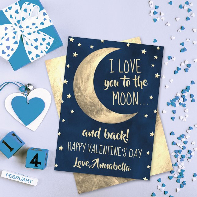 I Love You To The Moon & Back Valentine's Day Holiday Card (Creator Uploaded)