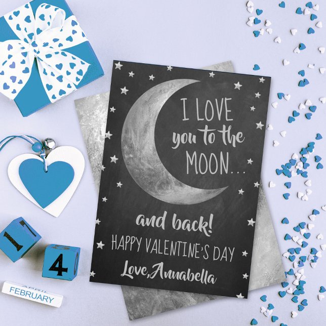 I Love You To The Moon & Back Valentine's Day Holiday Card (Creator Uploaded)