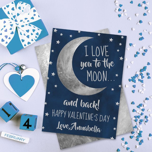 I Love You To The Moon & Back Valentine's Day Holiday Card (Creator Uploaded)