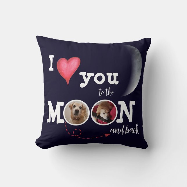I Love You to the Moon Customised Throw Pillow (Front)