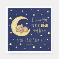 I Love You To The Moon Teddy Bear Baby Shower