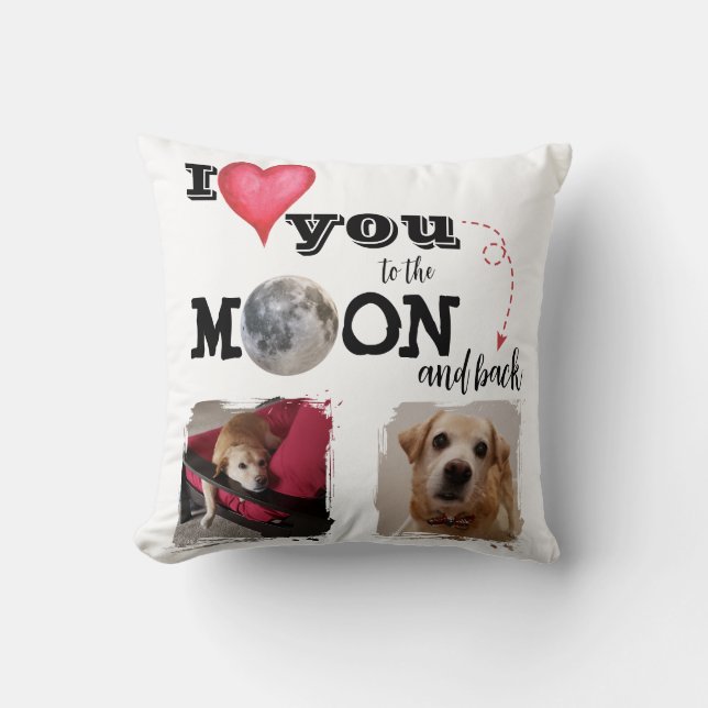 I Love You to the Moon Throw Pillow (Front)