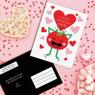 I Love You Tomato Valentine's Day Greeting Holiday Postcard