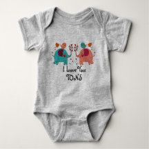 I LOVE YOU TONS Baby clothes - ELEPHANTS LOVE