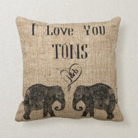 I LOVE YOU TONS/Elephant Art/Wedding Personalised