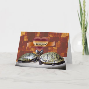 I Love You, Two Turtles Form a Heart Card