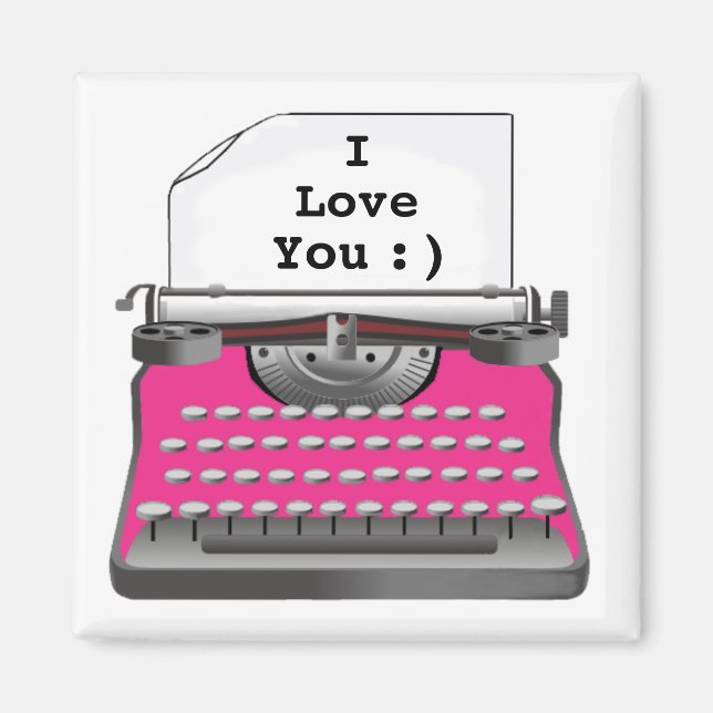 "I Love You" -Typewriter Magnet (Front)