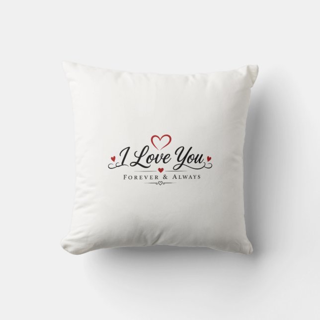 I Love You Typography Design Cushion (Front)