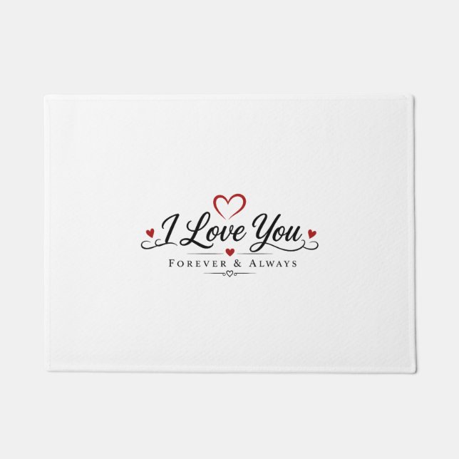 I Love You Typography Design Doormat (Front)
