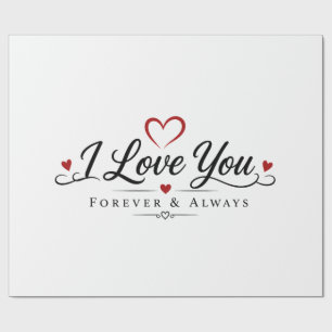 I Love You Typography Design Wrapping Paper