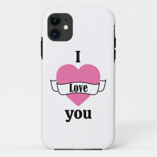 I Love You Typography Heart Pink Valentine's iPhone 11 Case