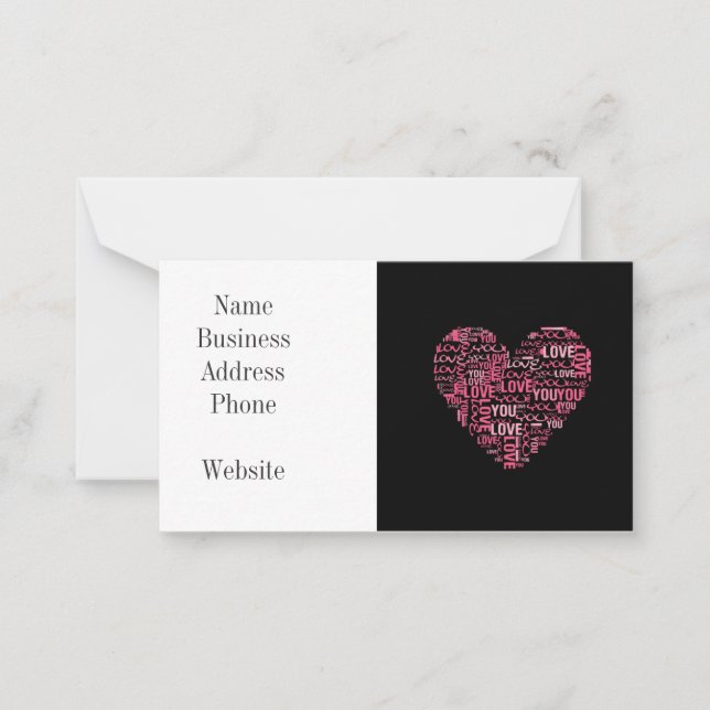I Love You Typography Heart Valentine's Day Gift Card (Front)