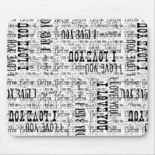 I Love You Typography text Valentines Mouse Pad