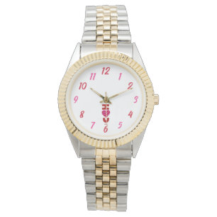 I Love You Unisex Two-Tone Bracelet Watch