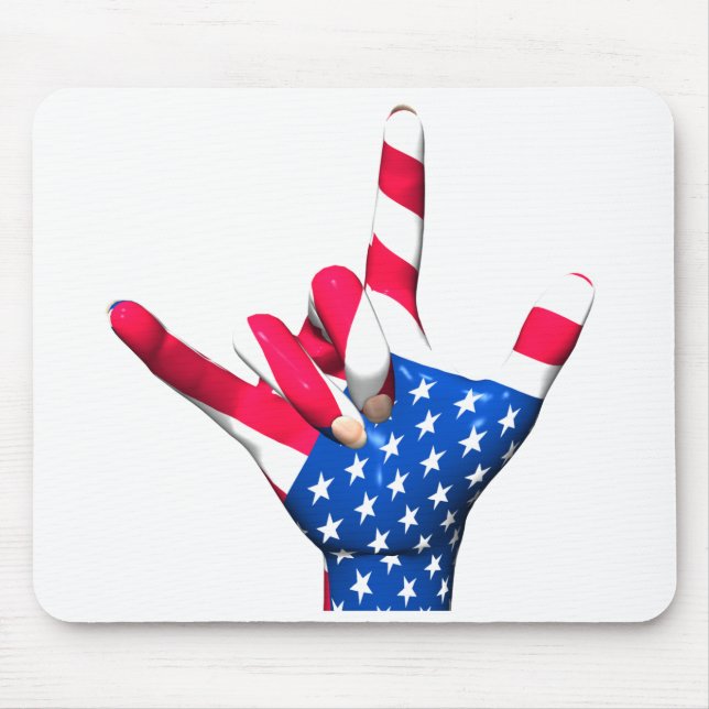 I Love You USA Flag Mousepad (Front)