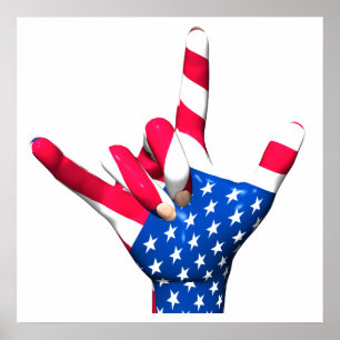 I Love You USA Flag Poster