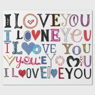 "I Love You" Valentine Artistic personalised Wrapping Paper