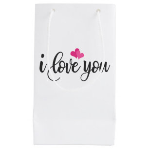 I Love You Valentine Calligraphy   Gift Bag