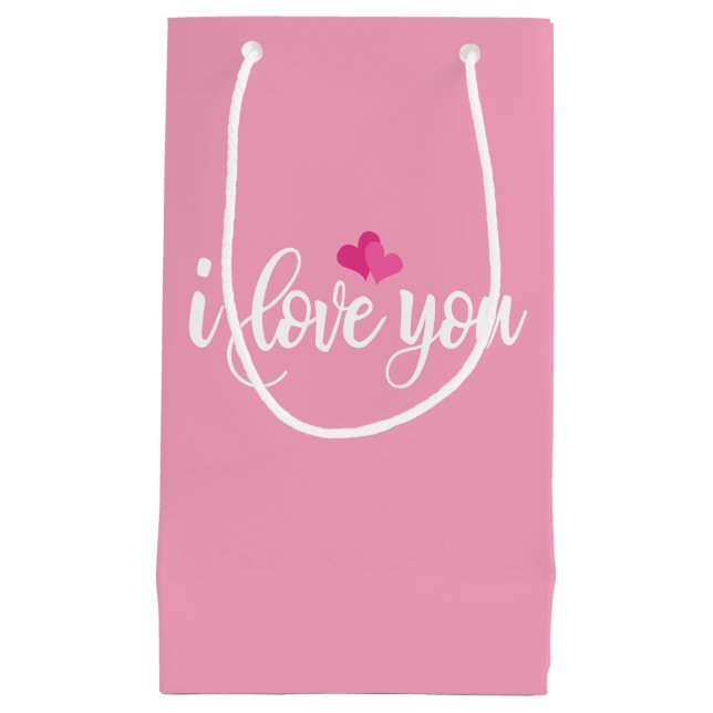 I Love You Valentine Calligraphy | Gift Bag (Front)