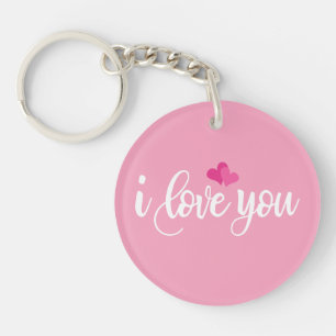 I Love You Valentine Calligraphy   Keychain