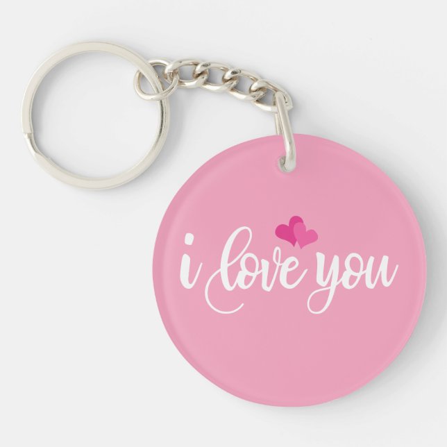 I Love You Valentine Calligraphy | Keychain (Front)