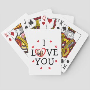 "I love you" Valentine custom photo Playing Cards