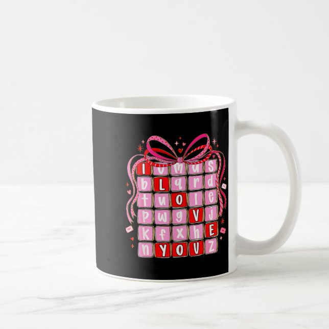 I Love You Valentine Kids Preppy Valentine's Day L Coffee Mug (Right)