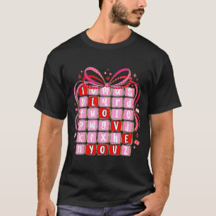 I Love You Valentine Kids Preppy Valentine's Day L T-Shirt