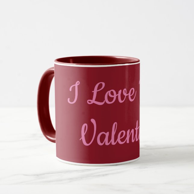 I Love You Valentine Maroon Combo Mug (Front Left)